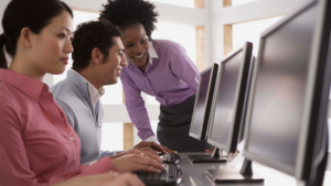 People training on computers