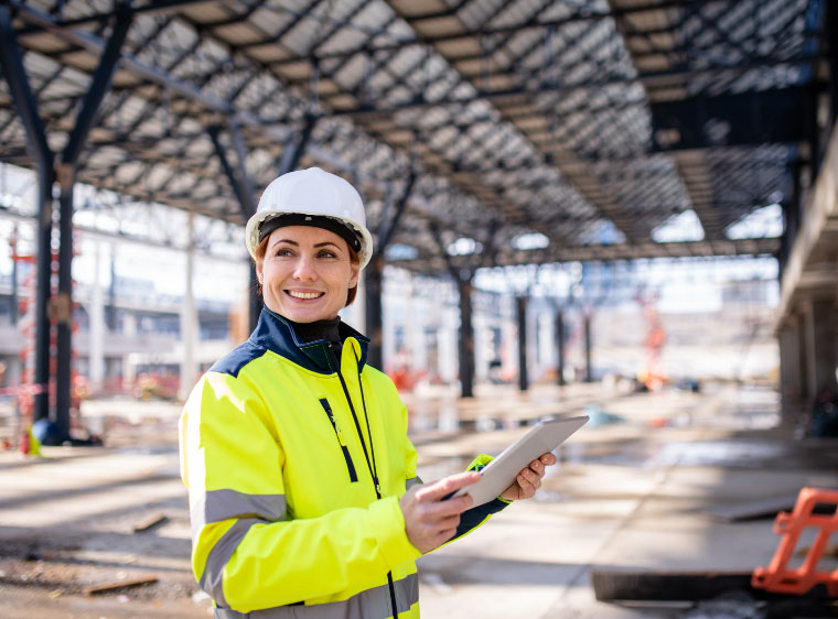 Woman on construction site